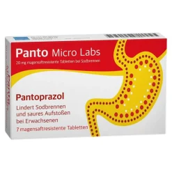 Micro Labs Pantoprazol-Panto 20 mg magensaftresistent Tabletten bei Sodbrennen, 7 St