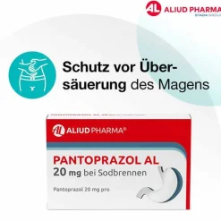 Aliud Pharma Pantoprazol AL 20 mg bei Sodbrennen, 14 St- Sodbrennen Medikamente|Pantoprazol