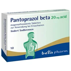 Beta Pantoprazol 20 mg acid magensaftresistent Tabletten, 10 St- Sodbrennen Medikamente|Pantoprazol