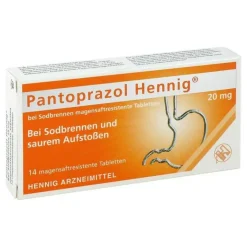 Hennig Pantoprazol-Pantoprazol b.Sodbrennen 20 mg magensaftresistent Tabletten, 14 St
