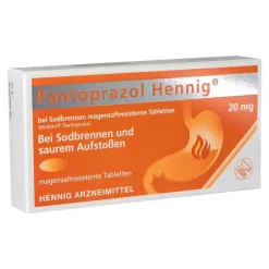 Hennig Pantoprazol b.Sodbrennen 20 mg magensaftresistent Tabletten, 7 St- Pantoprazol