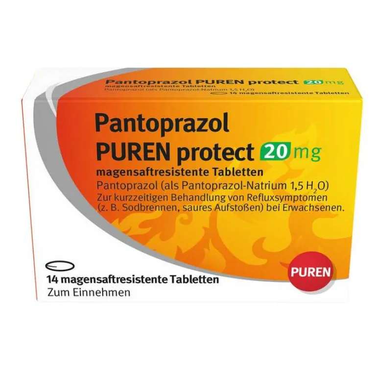 Puren Pantoprazol-Pantoprazol protect 20 mg magensaftresistent Tabletten , 14 St