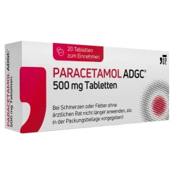 ADGC PARACETAMOL ® 500 mg Tabletten, 20 St- Zahnschmerztabletten|Regelschmerzen Tabletten