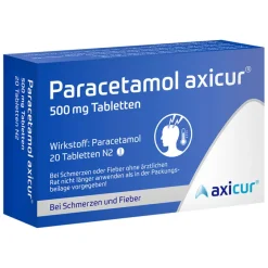 axicur Paracetamol ® 500 mg Tabletten , 20 St- Zahnschmerztabletten|Regelschmerzen Tabletten