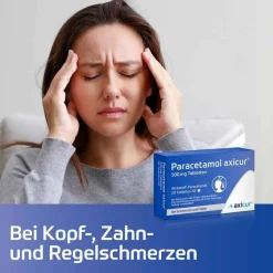axicur Paracetamol ® 500 mg Tabletten , 20 St- Zahnschmerztabletten|Regelschmerzen Tabletten
