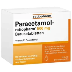 Ratiopharm Paracetamol 500 mg Brausetabletten, 20 St- Paracetamol|Mittel Gegen Fieber