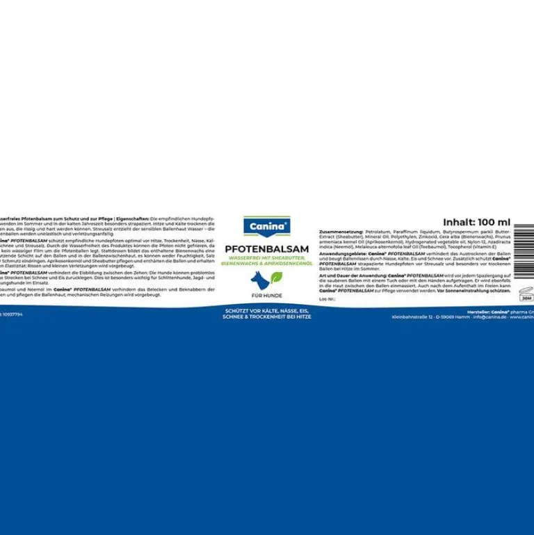 Canina Petvital Winter Pfotenbalsam vet. (für Tiere), 100 ml- Fell & Haut