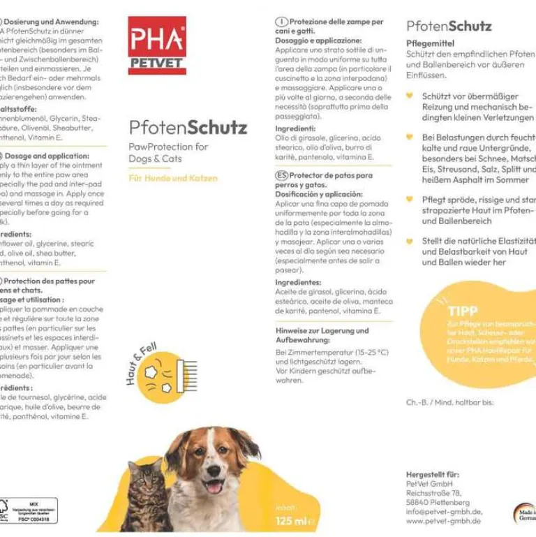 PhA Pfotenschutz für Hunde Paste, 125 g- Bewegungsapparat