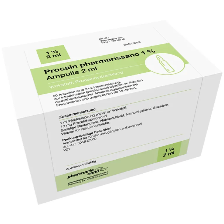 Procain 1% Injektionslösung Ampullen 2 ml, 50X2 ml^pharmarissano Discount