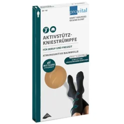 Aktivstützkniestrümpfe Herren Größe 39 - 42 beige, 2 St^Provital Clearance