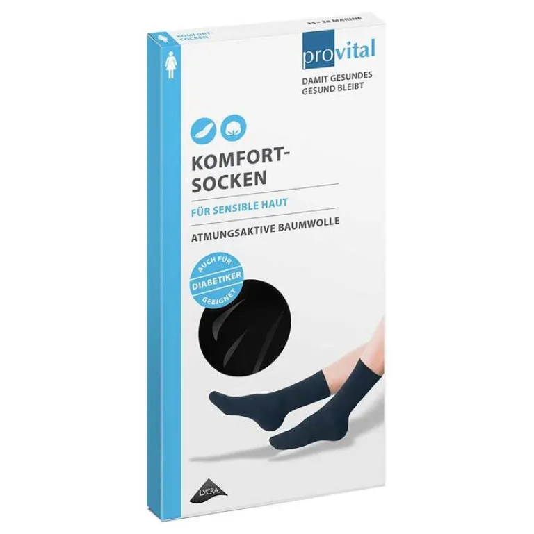 Komfortsocken women Größe 35 - 38 schwarz, 2 St^Provital Best