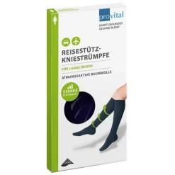 Provital Stütz- Und Reisestrümpfe-Reisekniestrümpfe Größe 35 - 38 marine Baumwolle, 2 St