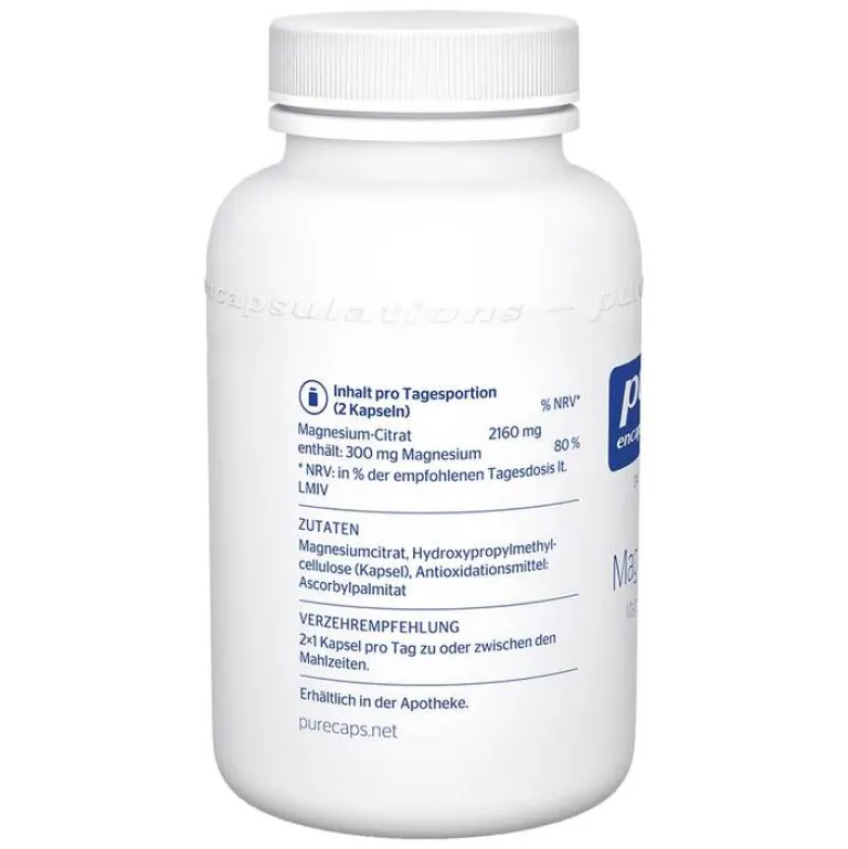 Pure Encapsulations Magnesium|Muskulatur-Magnesium Magnesiumcitrat Kapseln, 90 St