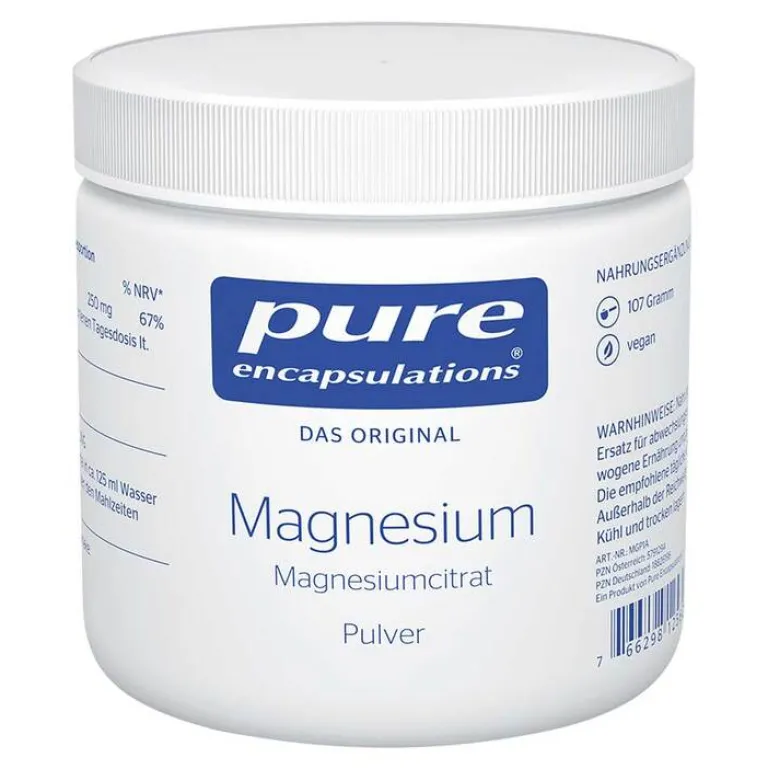 Pure Encapsulations Magnesium Magnesium Citrat Pulver, 107 g- Magnesium|Muskulatur