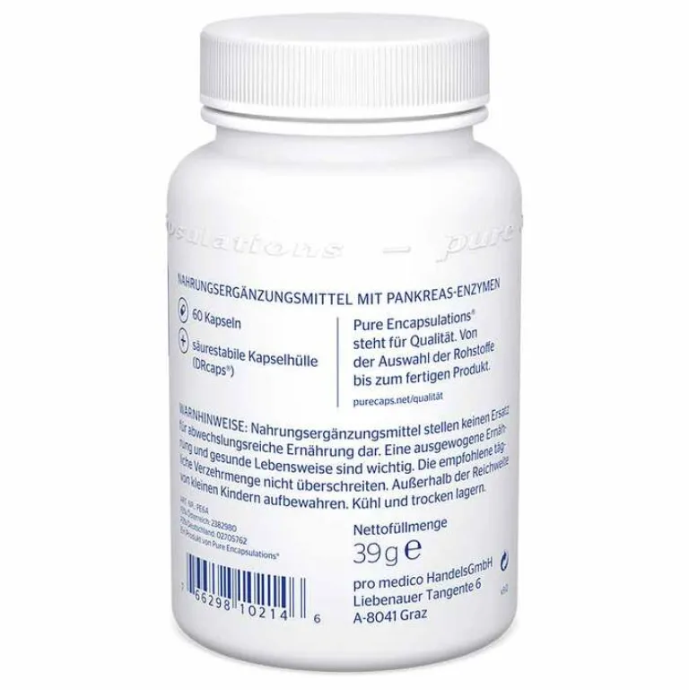 Pure Encapsulations Verdauung-Pankreatin Enzym Formel Kapseln, 60 St