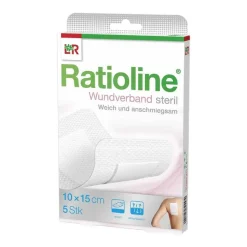 Ratioline Wundpflaster-Wundverband 15x10 cm steril, 5 St