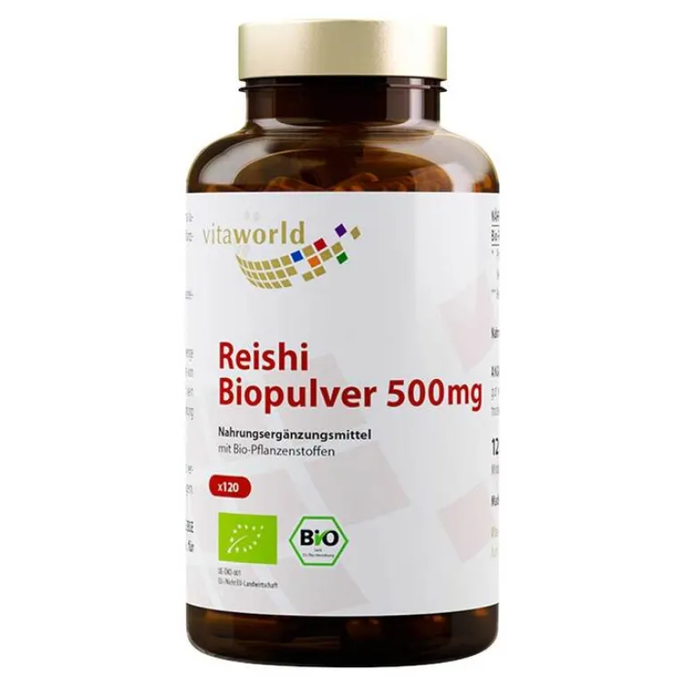 Reishi Biopulver 500 mg Kapseln, 120 St^Vitaworld Hot