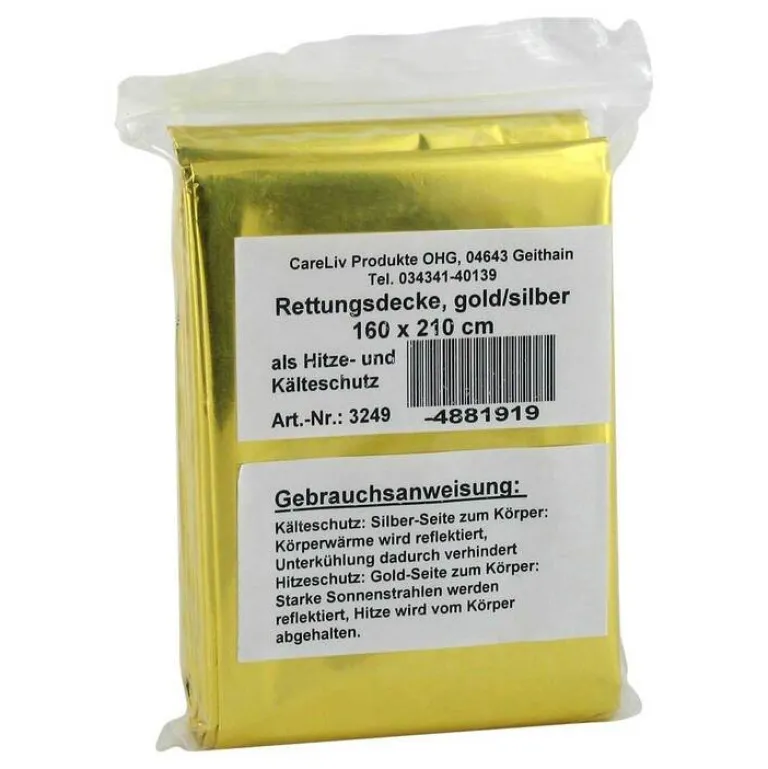 Rettungsdecke gold / silber 160x210 cm, 1 St^CareLiv Online