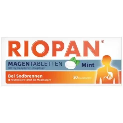 Riopan Sodbrennen Medikamente-Magen Tabletten Mint 800 mg Kautabletten, 50 St