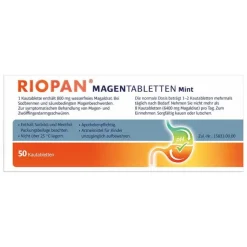 Riopan Sodbrennen Medikamente-Magen Tabletten Mint 800 mg Kautabletten, 50 St