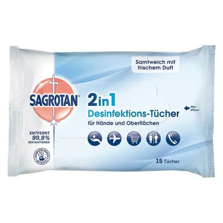 ® 2in1 Desinfektions-Tücher, 15 St^Sagrotan New