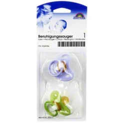 Sauger Kirsche Latex Größe 1 0 - 6 Mon.flied. / grün, 2 St^Babyfrank New