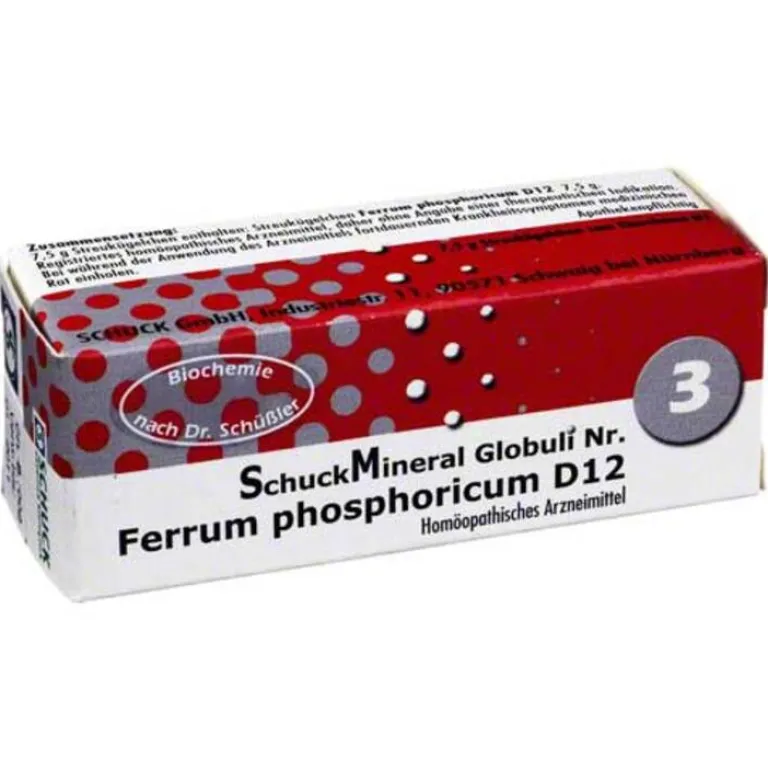 Schuckmineral Globuli 3 Ferrum phosphoricum D12, 7.5 g- Salze Als Globuli