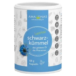 Amazonas Naturprodukte Schwarzkümmel Kapseln, 100 St- Schwarzkümmelöl|Essentielle Fettsäuren