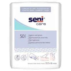 Waschhandschuhe unfoliert, 50 St^Seni Best