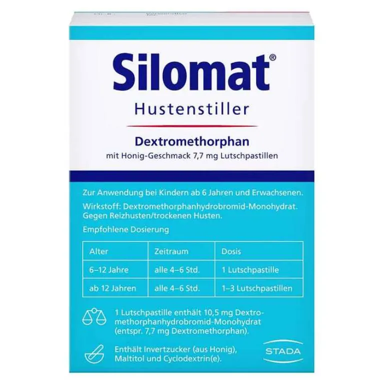 Silomat Hustenstiller-Hustenstiller Dextromethorphan mit Honig-Geschmack, 40 St
