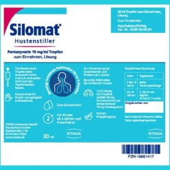 Silomat Hustenstiller Pentoxyverin 19 mg/ml Tropfen, 30 ml-Kinder Hustenstiller Kinder|Hustenstiller