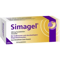 Simagel Kautabletten, 50 St- Sodbrennen Medikamente|Magentabletten