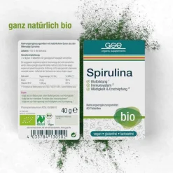 GSE Spirulina|Sonstige Bio Produkte-Spirulina 500 mg Bio Naturland Tabletten, 80 St