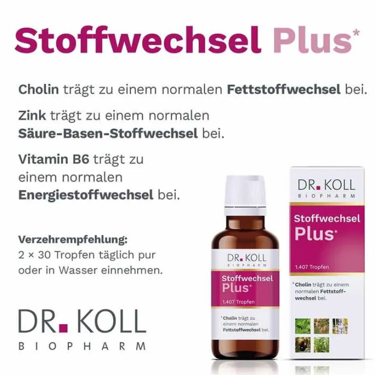 Dr. Koll Stoffwechsel Plus Gemmo Komplex Cholin Zink, 50 ml- Zink|Vitamin B6 (Pyridoxin)
