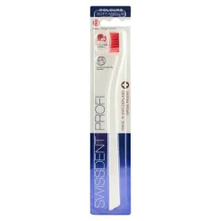 Swissdent Zahnbürsten-Profi Colours Zahnbürste soft-medium weiß / rot, 1 St