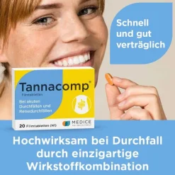 Tannacomp ® Filmtabletten bei akutem Durchfall , 20 St-Kinder Mittel Gegen Durchfall & Erbrechen|Verdauung