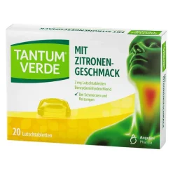 Tantum Verde mit Zitronengeschmack 3 mg Lutschtabletten, 20 St- Halsschmerztabletten