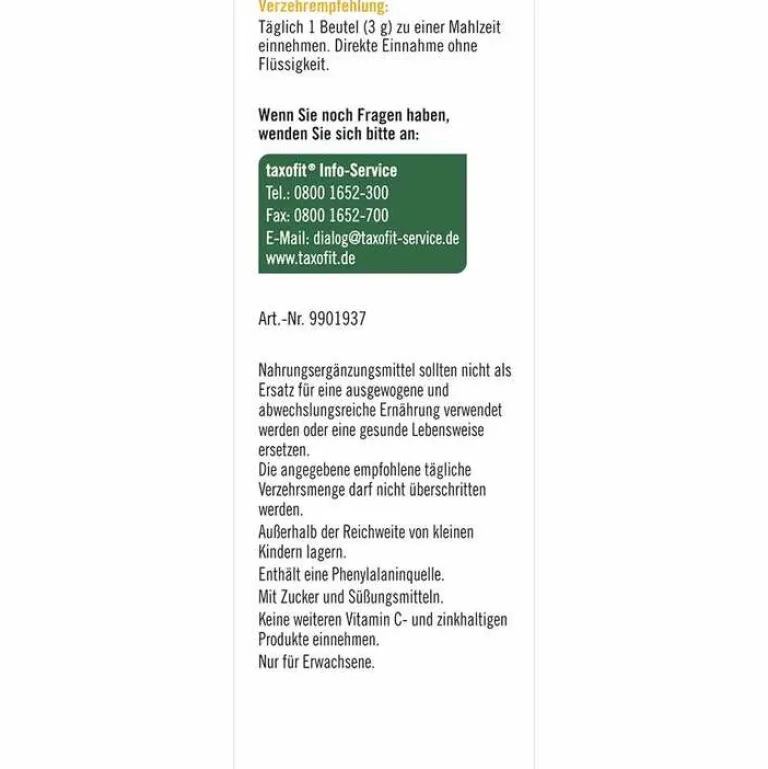 Vitamin C 1000 + Zink + D3 Direkt Granulat, 20 St^Taxofit Sale