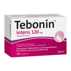 Tebonin ® intens 120 mg Filmtabletten, 200 St- Ginkgo|Durchblutungs Tabletten