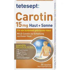 Tetesept Carotin 15 mg Haut + Sonne Filmtabletten, 30 St^ Discount