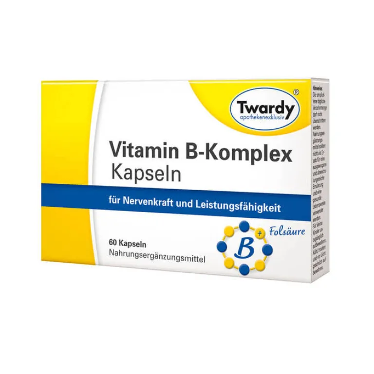 Twardy Hirnleistung & Nerven-Vitamin B Komplex Kapseln, 60 St