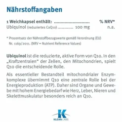 Supplementa Ubiquinol Coenzym Q10 reduziert 100 mg Kapseln, 60 St- Coenzym Q10