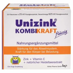 Unizink Vitamin C (Ascorbinsäure)|Zink-Kombikraft, 25X25 ml