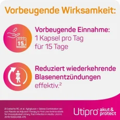 Utipro Blasenentzündung Medikamente-® akut & protect Kapseln, 15 St