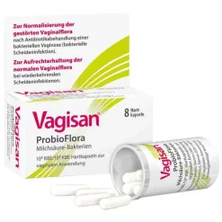 Vagisan Scheidenpilz Medikamente-Probioflora Milchsäure-Bakterien Hartkapseln , 8 St