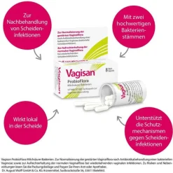 Vagisan Scheidenpilz Medikamente-Probioflora Milchsäure-Bakterien Hartkapseln , 8 St