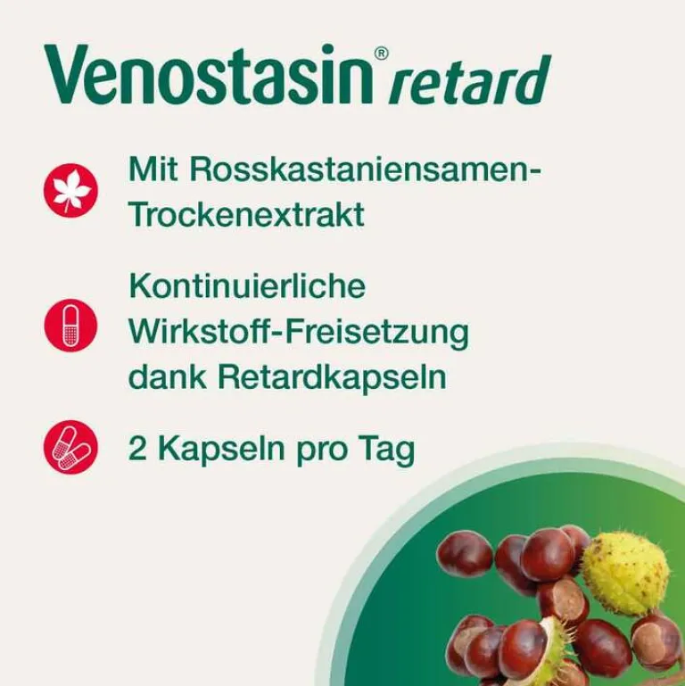 Venostasin ® retard Kapseln mit Rosskastaniensamen-Trockenextrakt, 200 St- Venenleiden