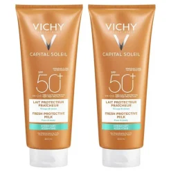 Vichy Lsf 50+-Capital Soleil Sonnenschutz-Milch LSF 50+ für Gesicht und Körper, 2x300 ml