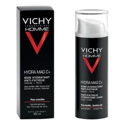 Vichy Rasur|Pflege-Homme Hydra Mag C + Feuchtigkeitspflege für Gesicht und Augen, 50 ml