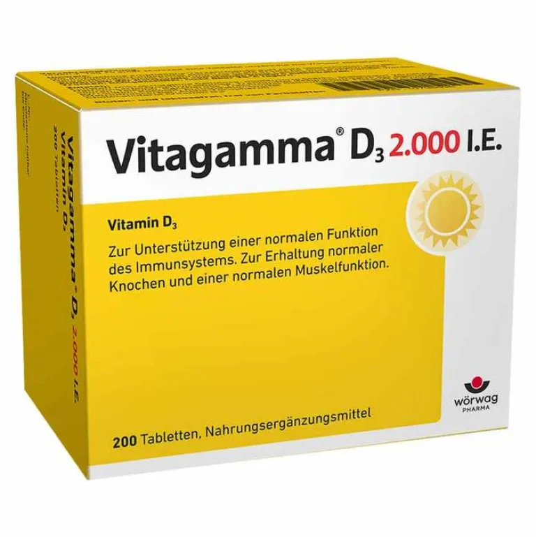 Vitagamma Vitamin D (Colecalciferol)-D3 2.000 I.E. Vitamin D3 NEM Tabletten, 200 St